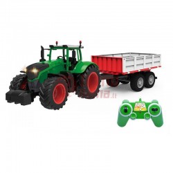 Nuotoliniu būdu valdomas traktorius su priekaba 1:16, žalias